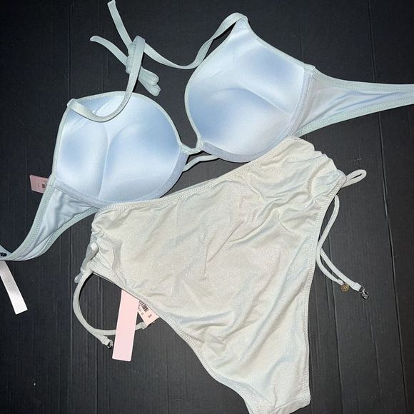 Victoria's Secret 32AA,32A,32B,32C,34B BOMBSHELL BIKINI high-waist bottom mint - Picture 9 of 10